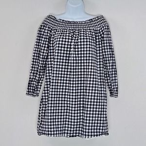 Abercrombie & Fitch Mini Dress Pullover Smocked Lined Prairie Gingham Size M